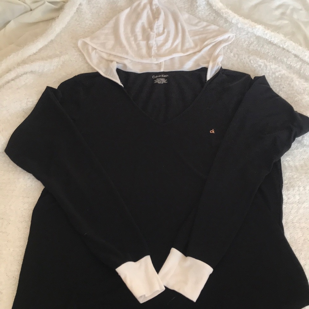 Calvin Klein lightweight black and white hoodie